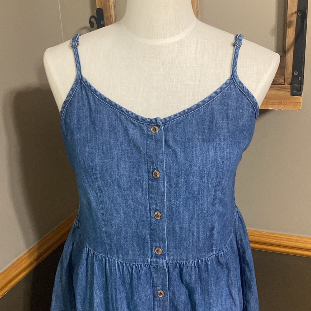 Universal Thread Blue Denim Button-Front Sundress - Picture 4 of 10